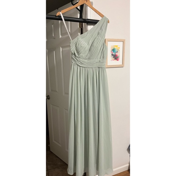 Azazie Molly Dusty Sage Bridesmaid Dress - Picture 3 of 9